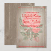 Rustic Floral Wedding Invitations Kaart (Voorkant / Achterkant)