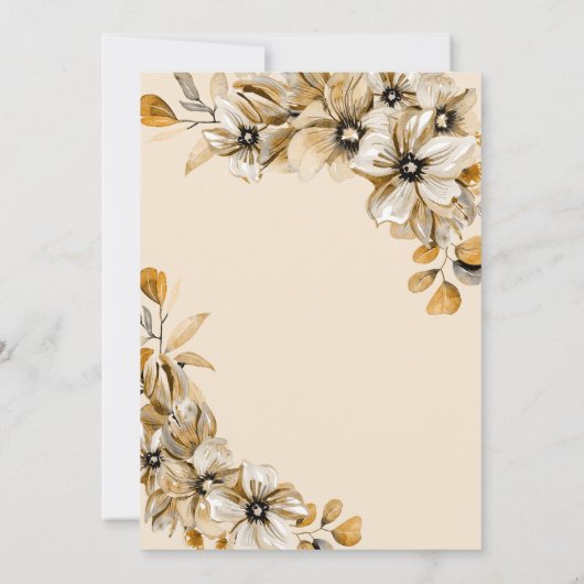 Rustic Floral Wedding Kaart (Achterkant)