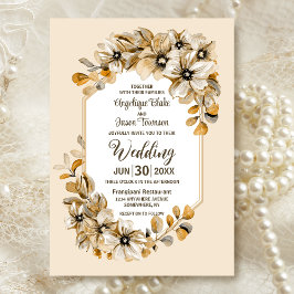 Rustic Floral Wedding Kaart