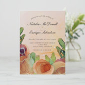 Rustic Floral Wedding Kaart (Staand voorkant)