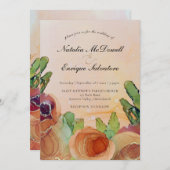 Rustic Floral Wedding Kaart (Voorkant / Achterkant)