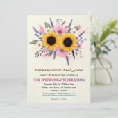 Rustic Floral Wedding Kaart (Staand voorkant)