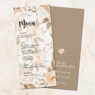 Rustic Floral Wedding Menu