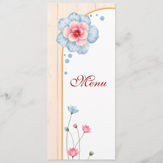 Rustic Floral Wedding Menu (Voorkant)