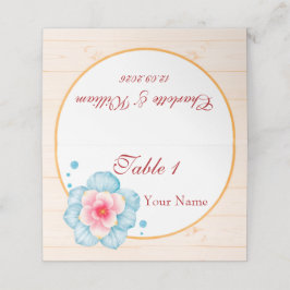Rustic Floral Wedding Plaatskaartje