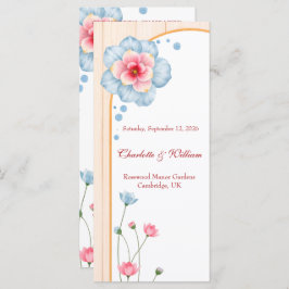 Rustic Floral Wedding Programmakaart
