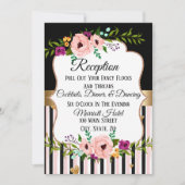 Rustic Floral Wedding Reception Party Card Kaart (Voorkant)