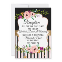 Rustic Floral Wedding Reception Party Card