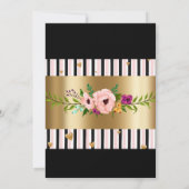 Rustic Floral Wedding Reception Party Card Kaart (Achterkant)