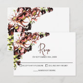Rustic Floral Wedding RSVP (Voorkant / Achterkant)