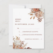 Rustic Floral Wedding RSVP Card – Earthy Elegance (Voorkant)