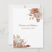 Rustic Floral Wedding RSVP Card – Earthy Elegance (Achterkant)