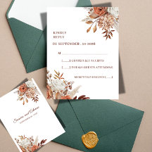 Rustic Floral Wedding RSVP Card – Earthy Elegance