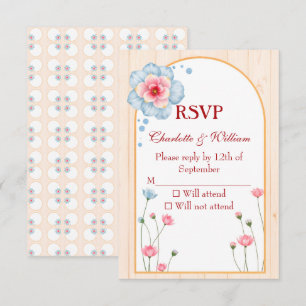 Rustic Floral Wedding RSVP Kaartje