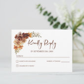 Rustic Floral Wedding RSVP Kaartje (Staand voorkant)