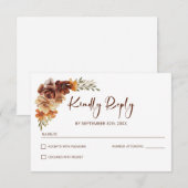 Rustic Floral Wedding RSVP Kaartje (Voorkant / Achterkant)