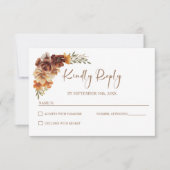 Rustic Floral Wedding RSVP Kaartje (Voorkant)