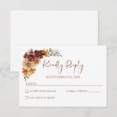 Rustic Floral Wedding RSVP Kaartje (Voorkant / Achterkant)
