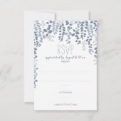 Rustic Floral Wedding RSVP / Reply (Dusty Blue) (Voorkant)