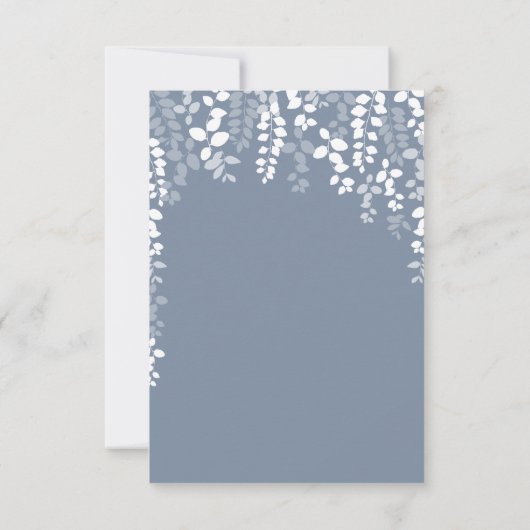 Rustic Floral Wedding RSVP / Reply (Dusty Blue) (Achterkant)