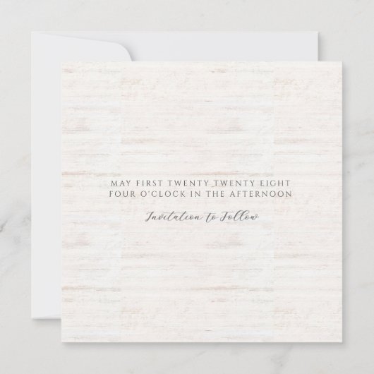 Rustic Floral Wedding Save The Date (Achterkant)