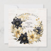 Rustic Floral Wedding Save The Date (Voorkant)