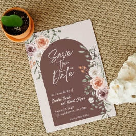 Rustic Floral Wedding Save the Date Invitation