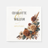 Rustic Floral Wedding Servet (Voorkant)