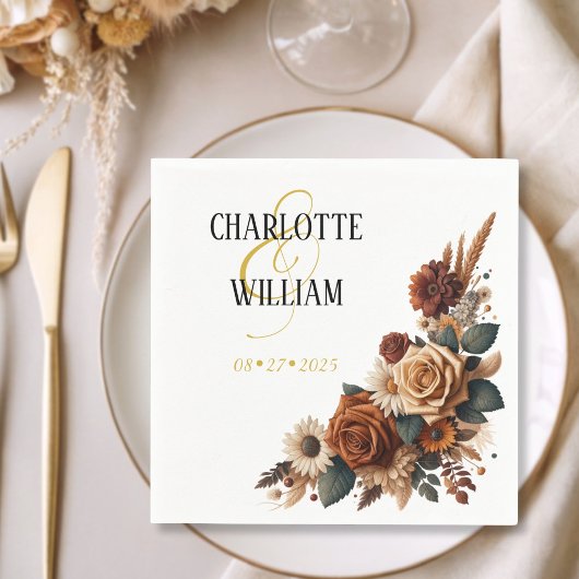 Rustic Floral Wedding Servet