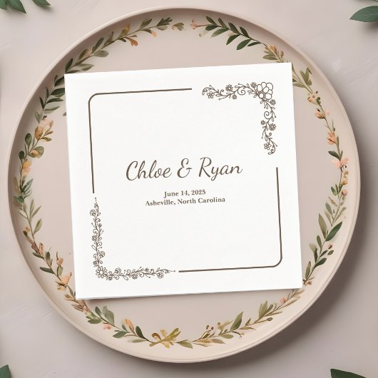 Rustic Floral Wedding Servet