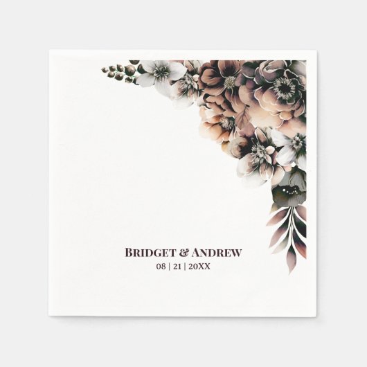 Rustic Floral Wedding Servet (Voorkant)