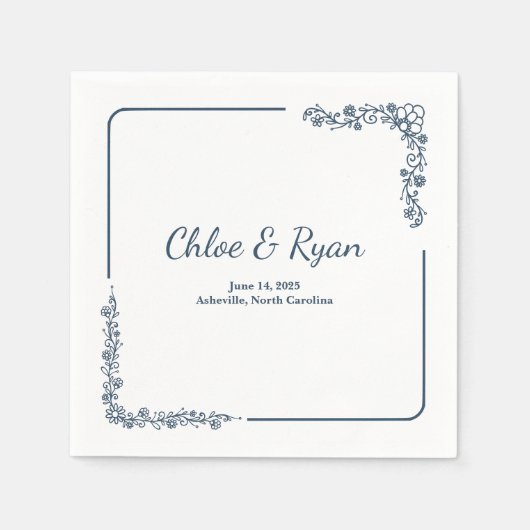 Rustic Floral Wedding Servet (Voorkant)