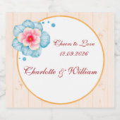 Rustic Floral Wedding Sparkling Wijnetiket (Enkel label)