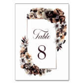 Rustic Floral Wedding Table Number Kaart (Voorkant)