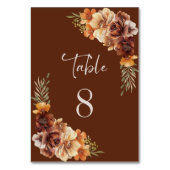 Rustic Floral Wedding Table Number Kaart (Voorkant)