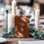 Rustic Floral Wedding Table Number Kaart