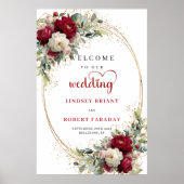 Rustic Floral Wedding Welcome Poster Sign (Voorkant)