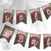 Rustic Floral Welcome Baby Bunting Banner