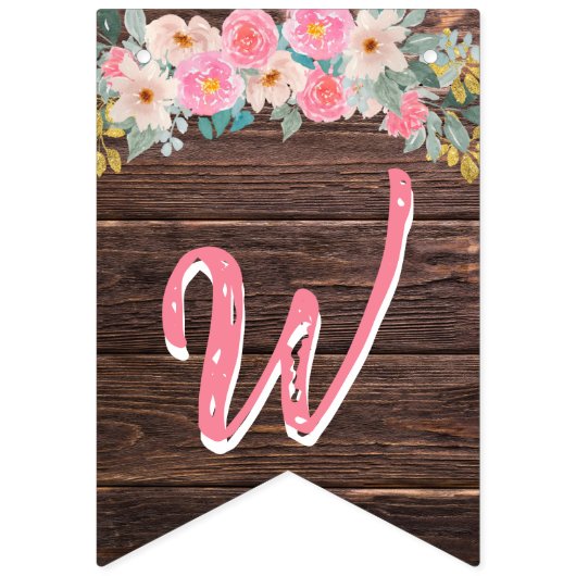 Rustic Floral Welcome Baby Bunting Banner (Eerste vlag)