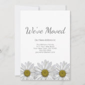 Rustic Floral White Daisies Modern Moving Aankondiging (Voorkant)