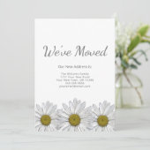 Rustic Floral White Daisies Modern Moving Aankondiging (Staand voorkant)