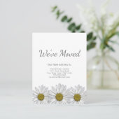 Rustic Floral White Daisies Modern Moving Aankondigingskaart (Staand voorkant)