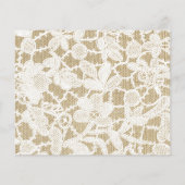 Rustic Floral White Lace Kraft Photo Save the Date (Achterkant)