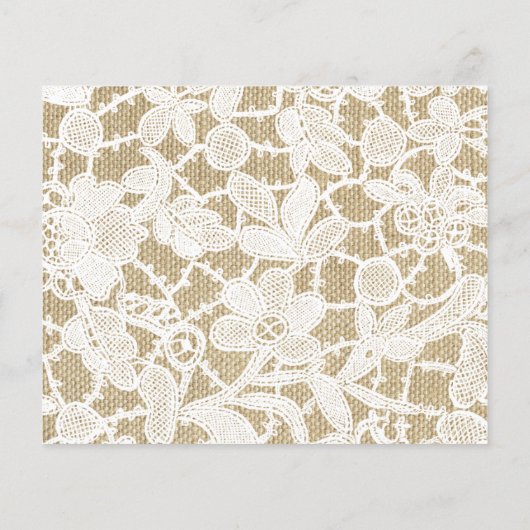 Rustic Floral White Lace Kraft Photo Save the Date (Achterkant)