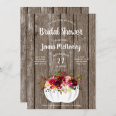 Rustic Floral White Pumpkin Vrijgezellenfeest Kaart (Voorkant / Achterkant)