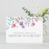 Rustic Floral Wil je Mijn Erematron Zijn? Kaart (Staand voorkant)