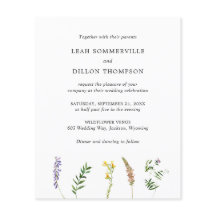 Rustic Floral Wildflower Budget Weduwen Uitnodigin