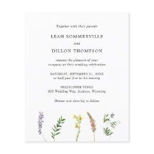 Rustic Floral Wildflower Budget Weduwen Uitnodigin