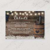 Rustic Floral Wine Barrel Hotel Accommodations Informatiekaartje (Voorkant)