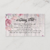Rustic Floral Wishing Well for Wedding Informatiekaartje (Voorkant)